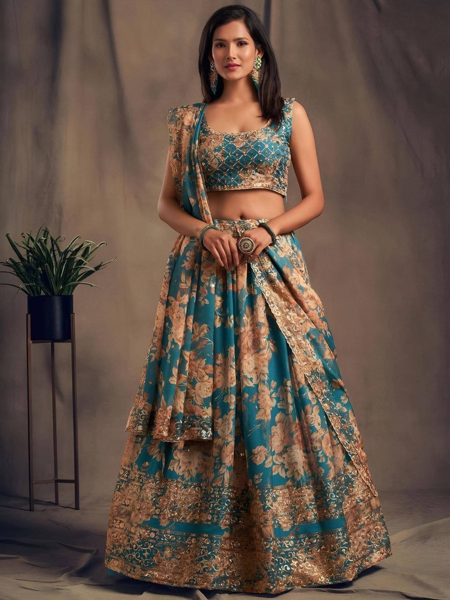MC9202 ORGENZA Lehenga Choli Wholesalers in Ahmedabad